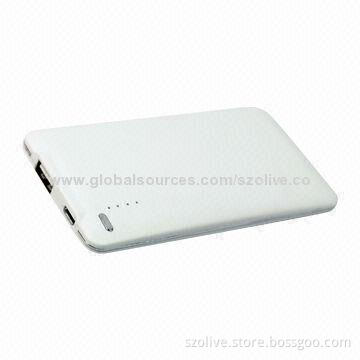 Power Bank Charger with Polymer Battery, 4,000mAh Real Capacity